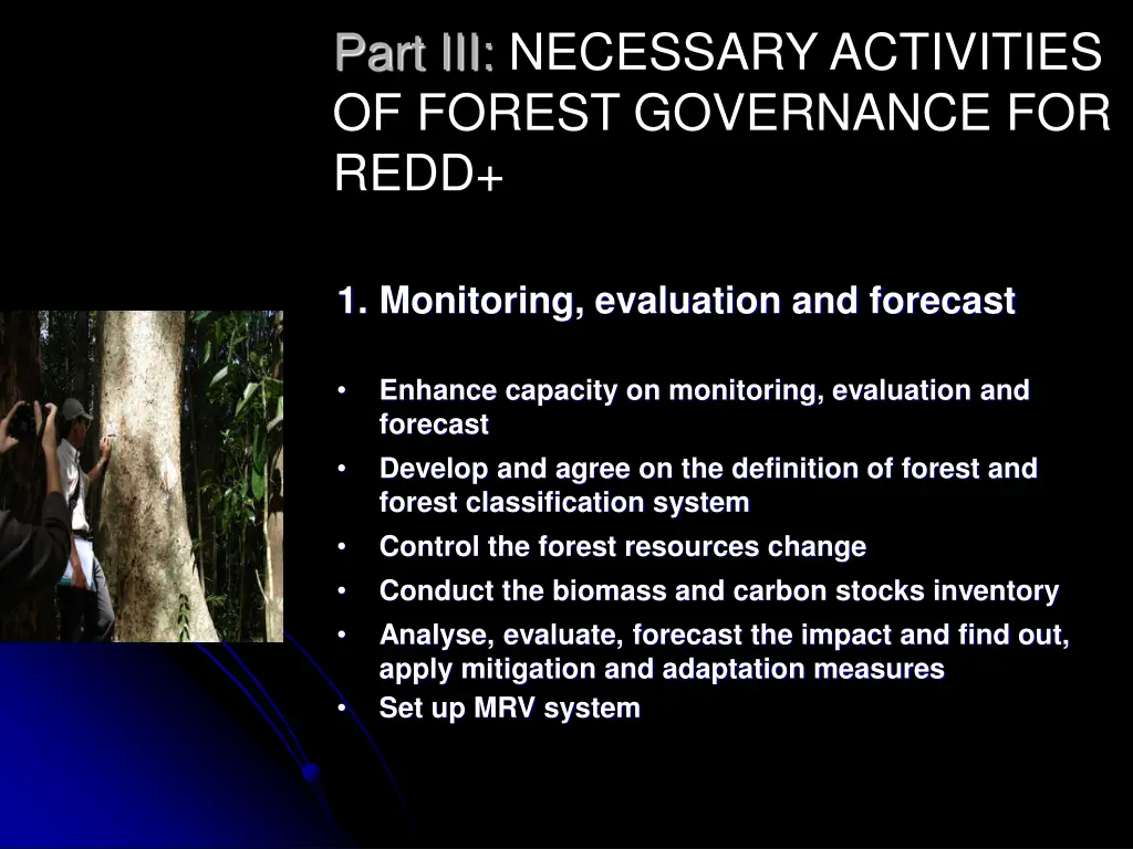 part iii necessary activities of forest