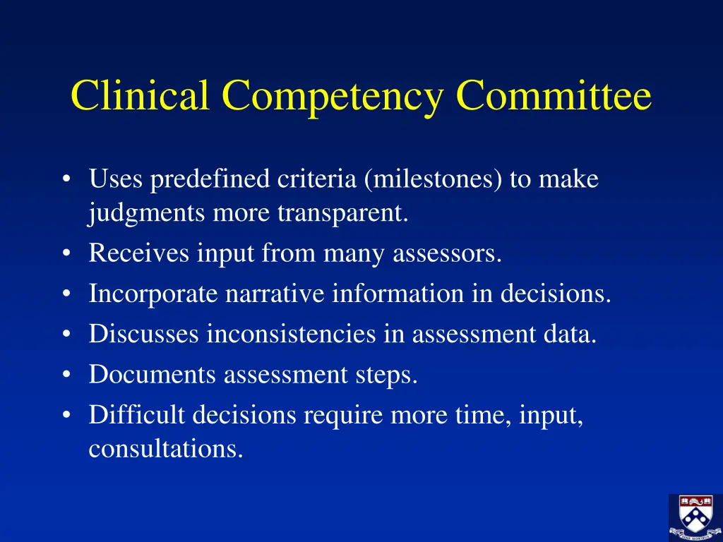 clinical competency committee