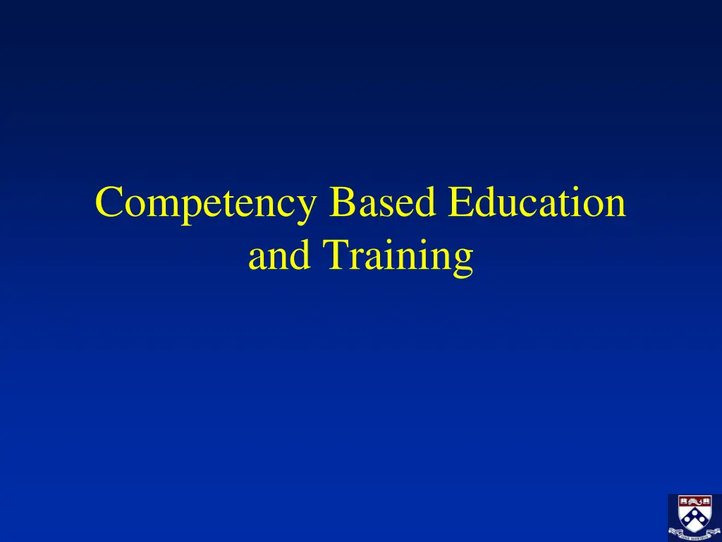 competency based education and training