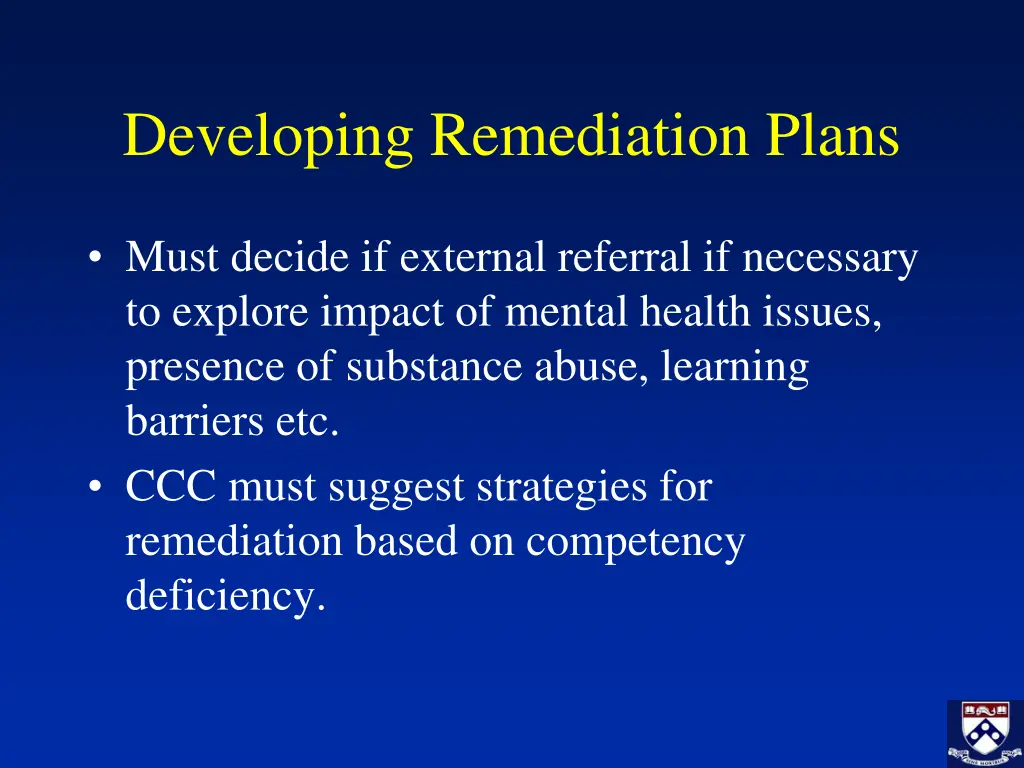 developing remediation plans