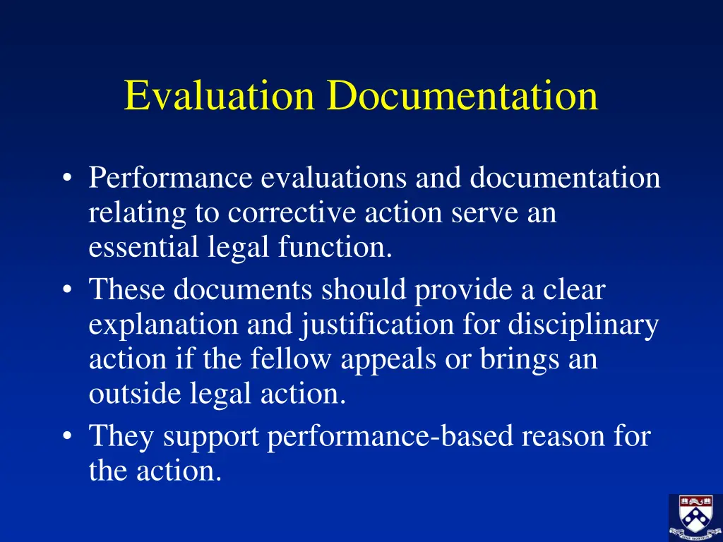 evaluation documentation