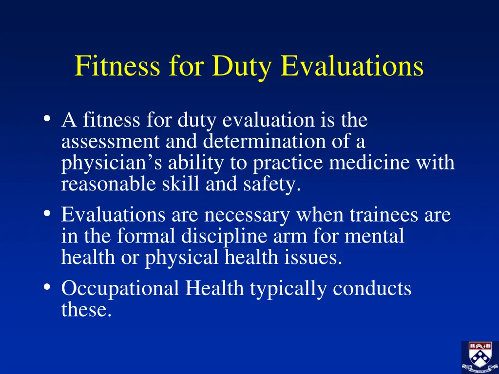 fitness for duty evaluations