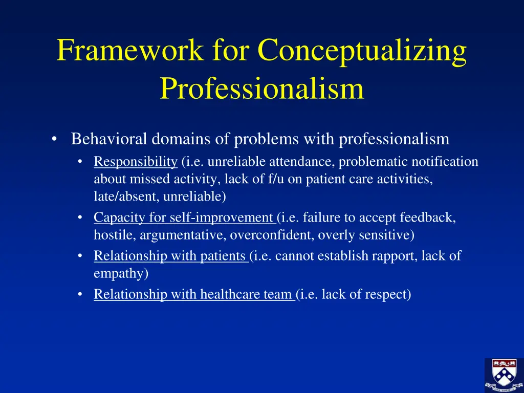 framework for conceptualizing professionalism