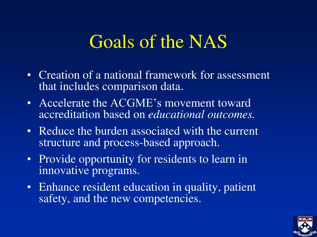 goals of the nas