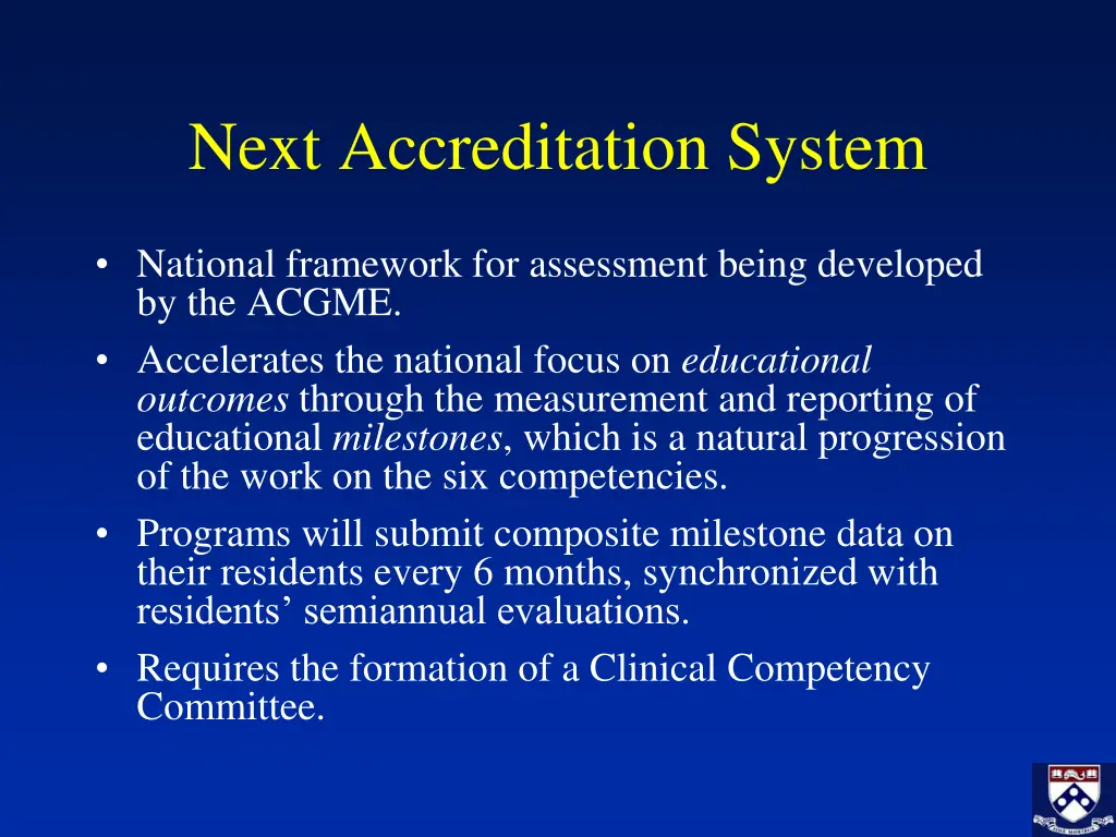 next accreditation system