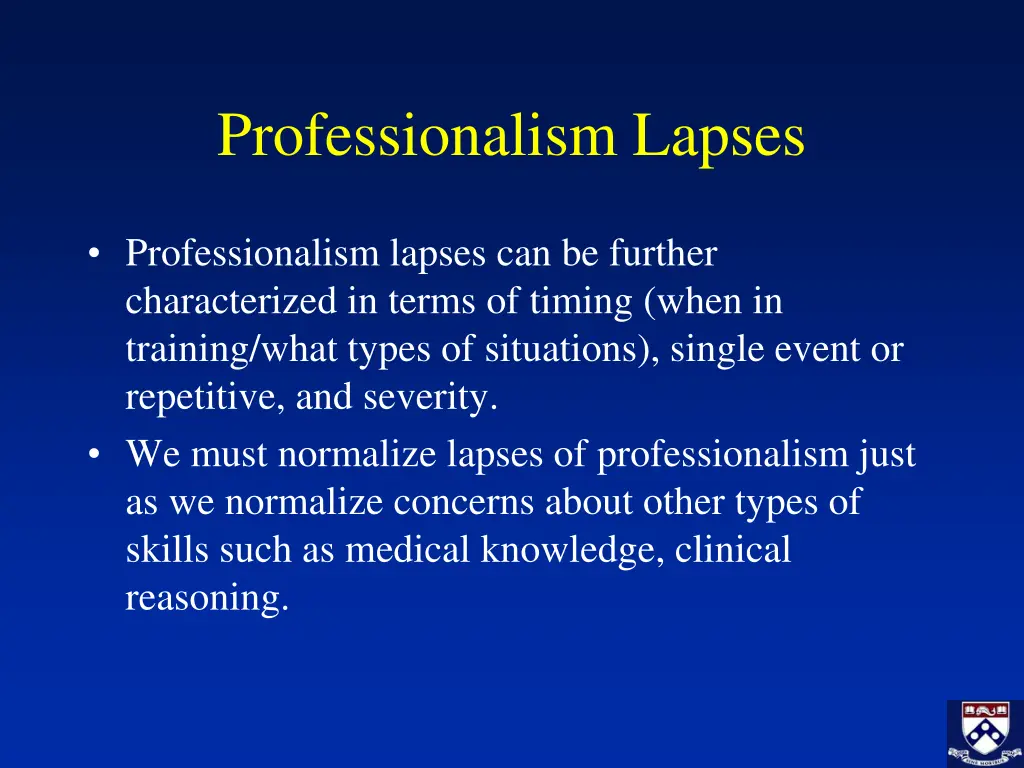 professionalism lapses