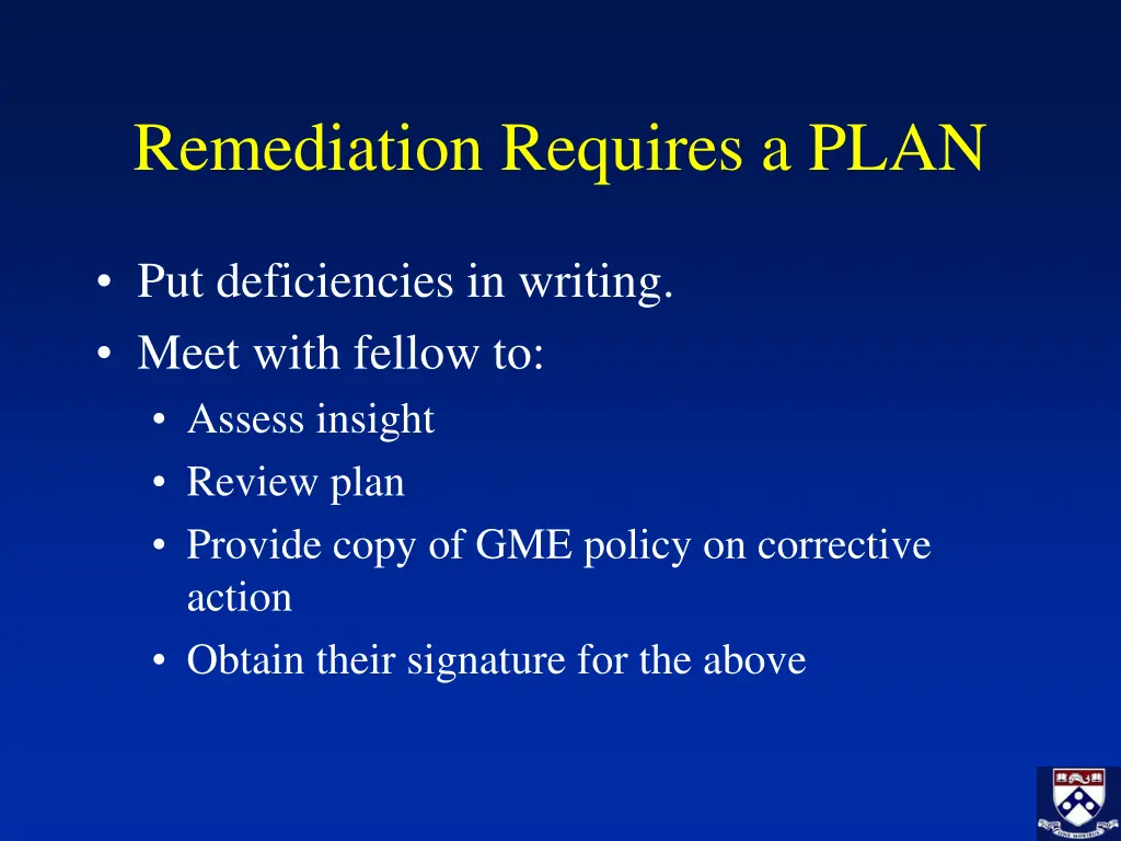 remediation requires a plan