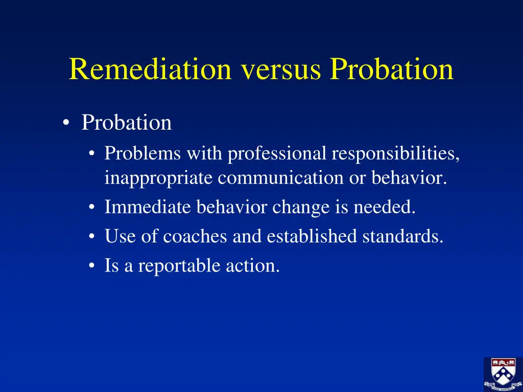 remediation versus probation 1