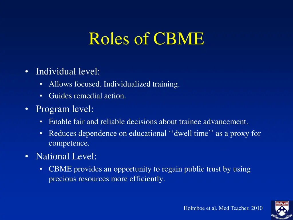 roles of cbme