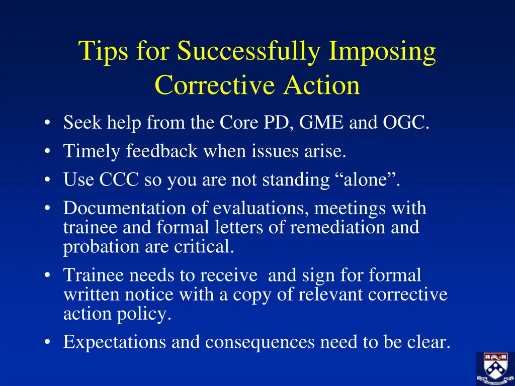 tips for successfully imposing corrective action