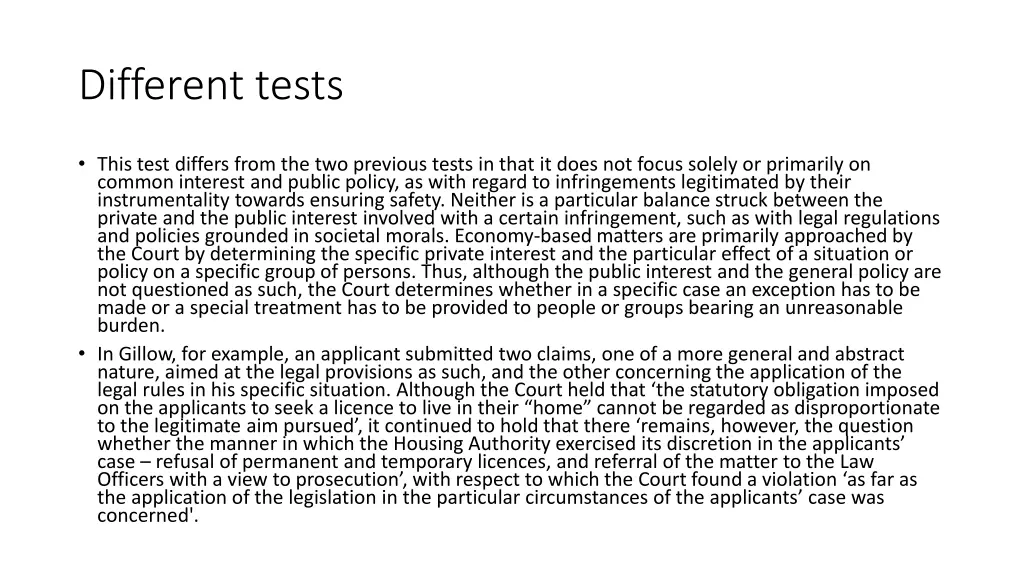 different tests 10