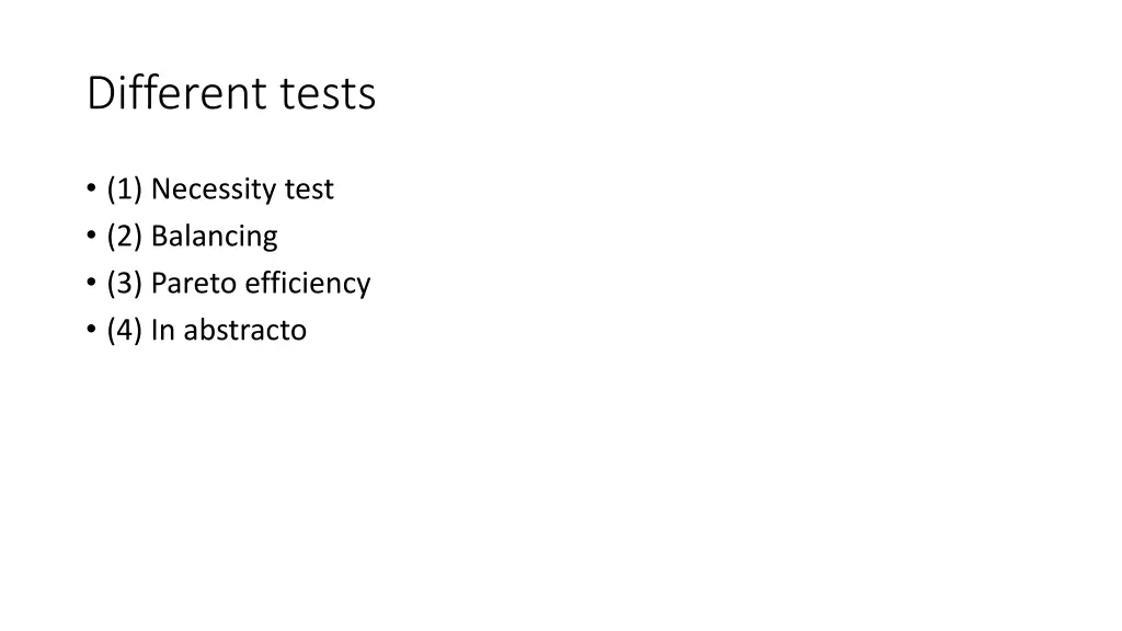 different tests