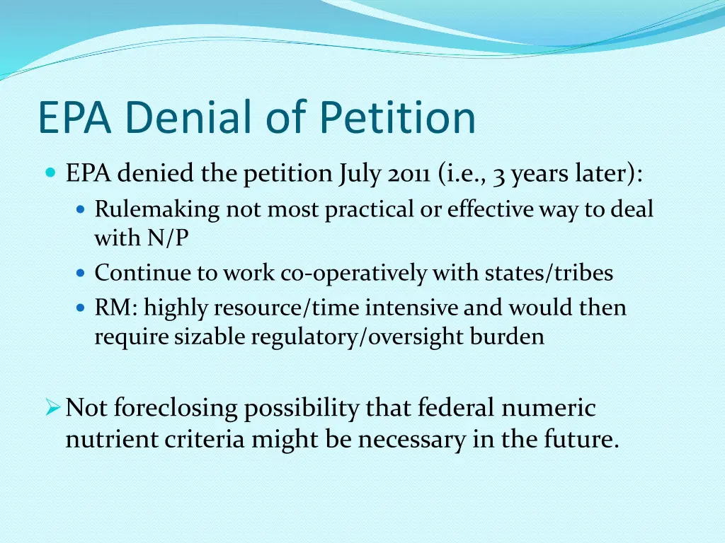 epa denial of petition