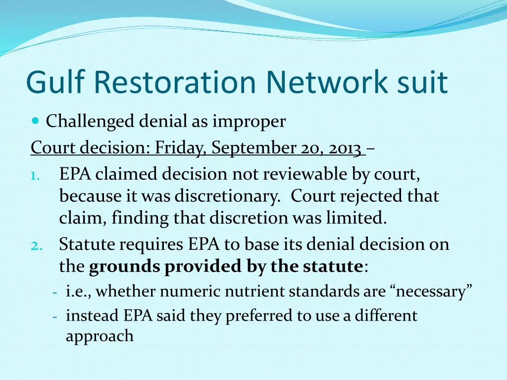 gulf restoration network suit