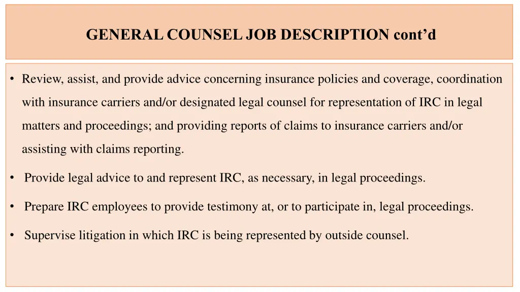 general counsel job description cont d 1