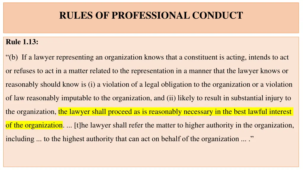 rules of professional conduct