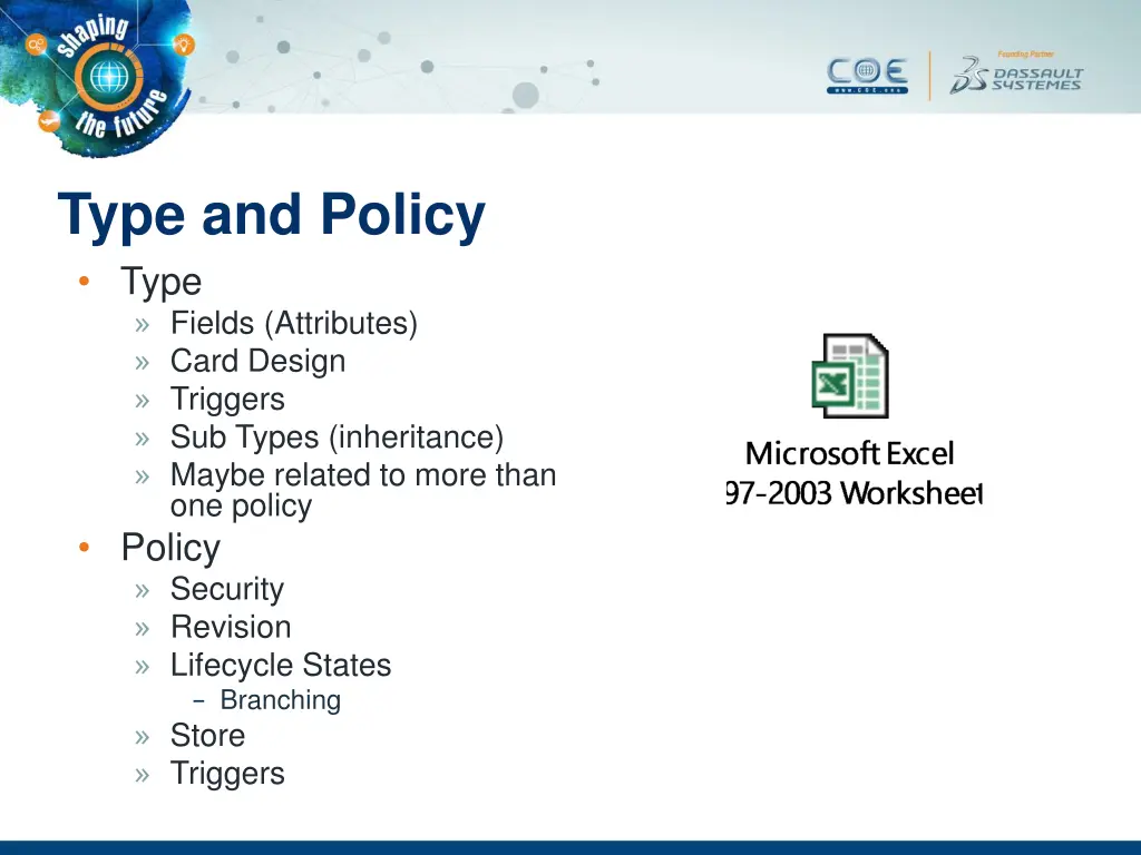 type and policy type fields attributes card