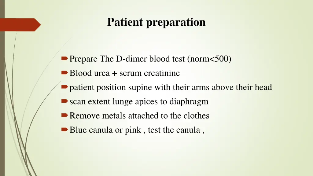 patient preparation