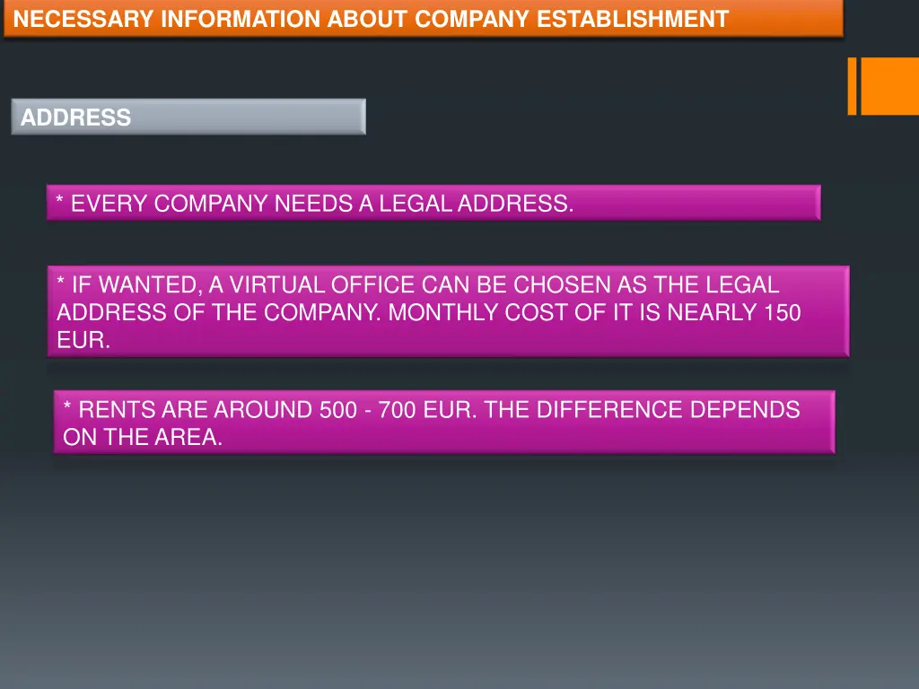 necessary information about company establishment 2