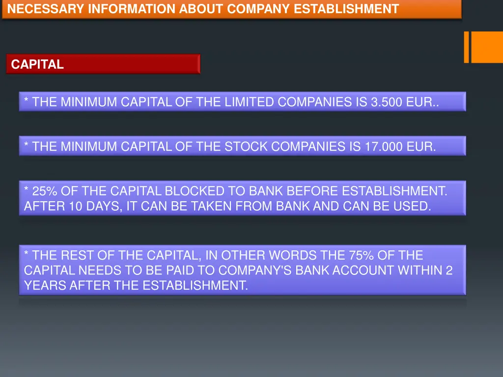 necessary information about company establishment 3