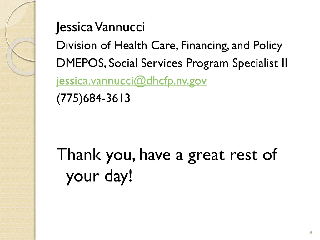 jessica vannucci division of health care