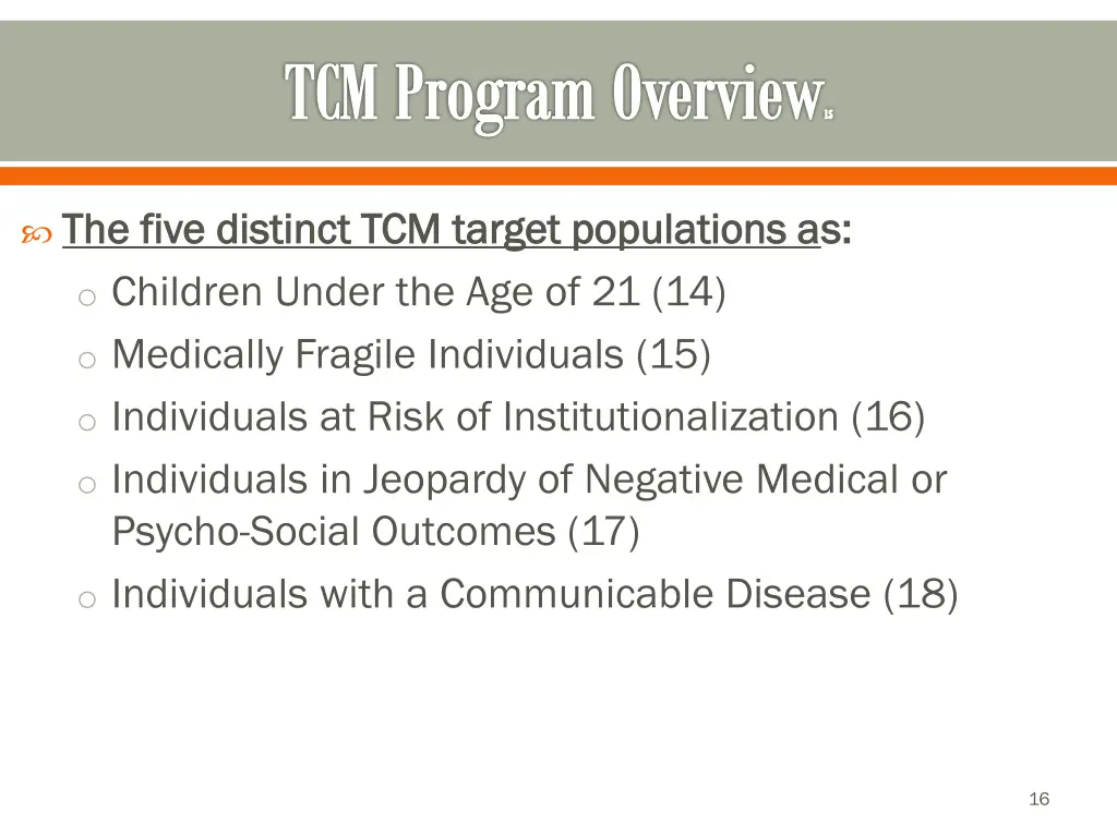 tcm program overview 15