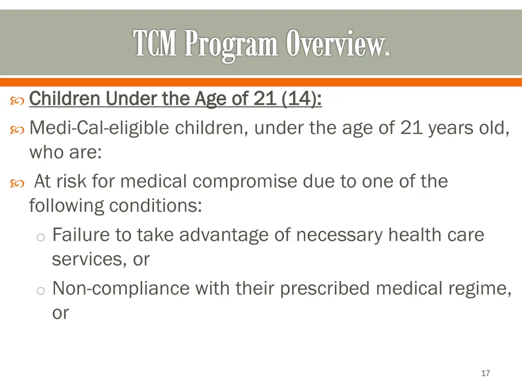 tcm program overview 16