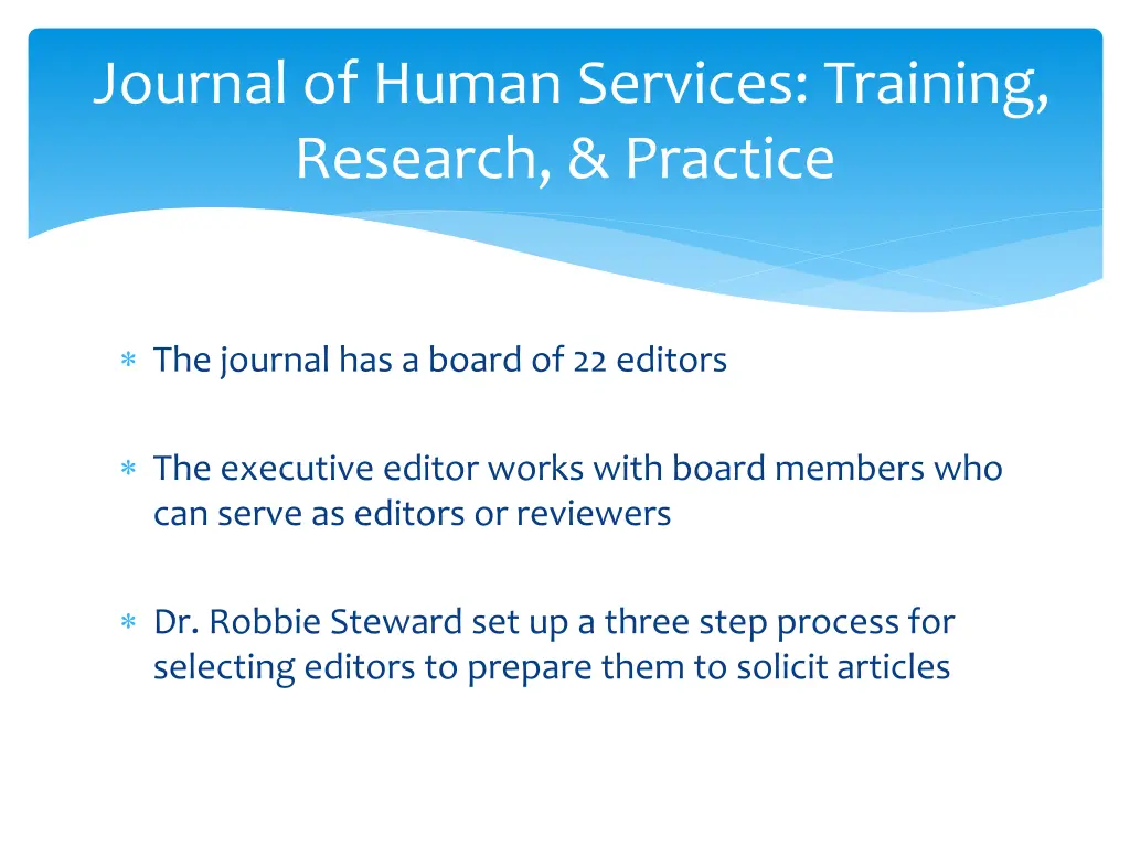 journal of human services training research