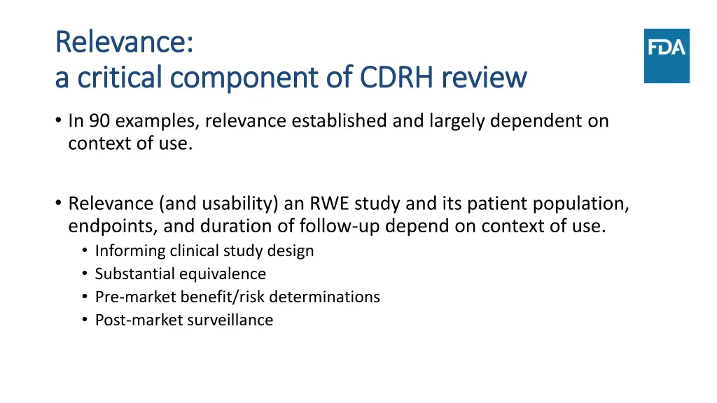 relevance relevance a critical component of cdrh