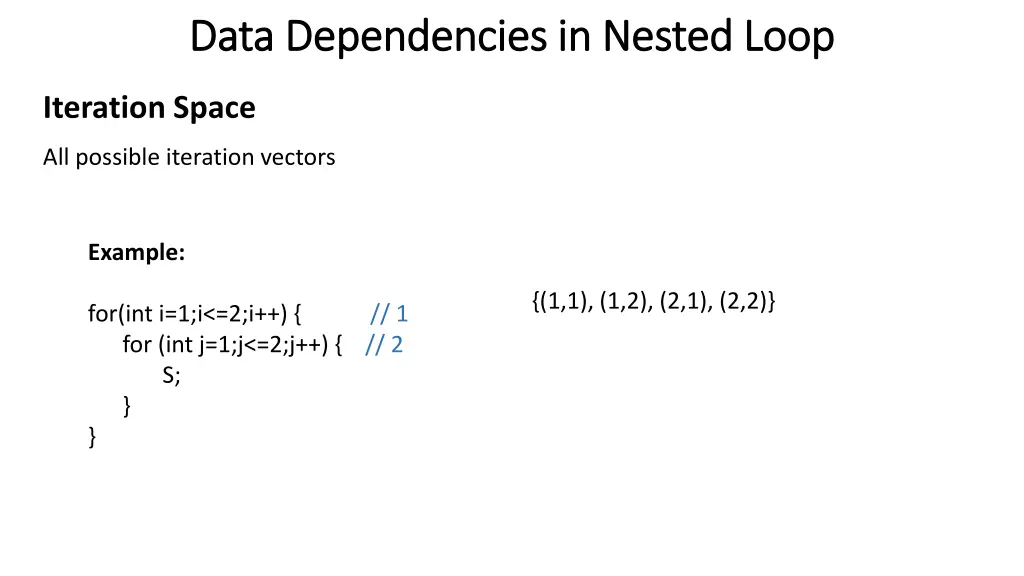 data dependencies in nested loop data 2