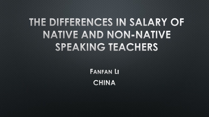 the differences in salary of native