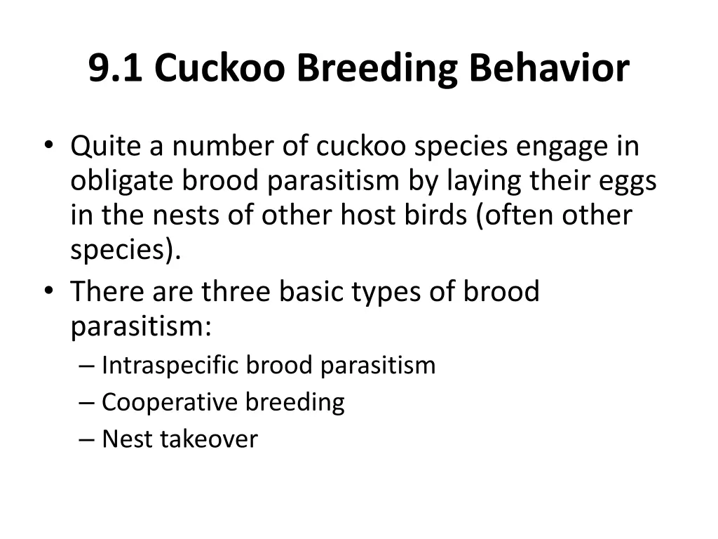 9 1 cuckoo breeding behavior