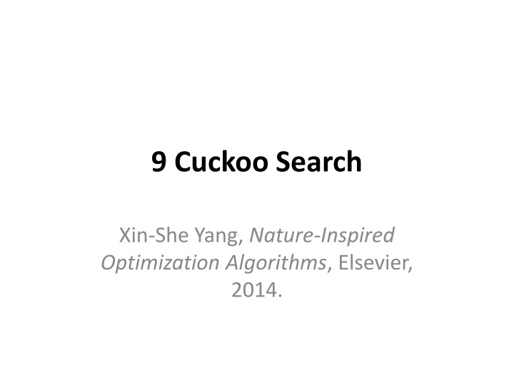 9 cuckoo search