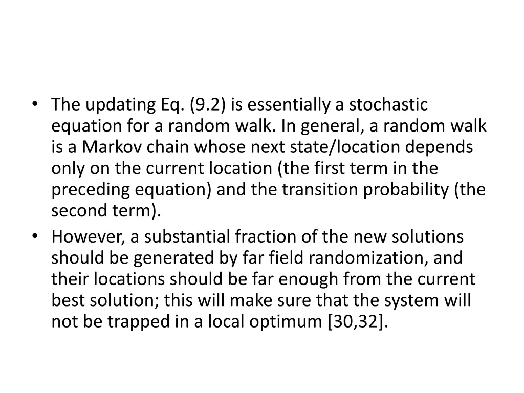 the updating eq 9 2 is essentially a stochastic