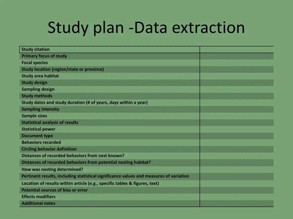 study plan data extraction