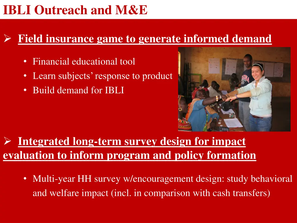 ibli outreach and m e