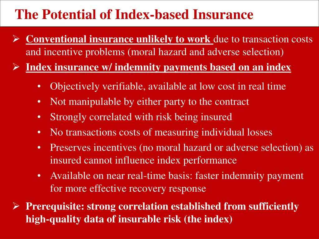 the potential of index based insurance 1