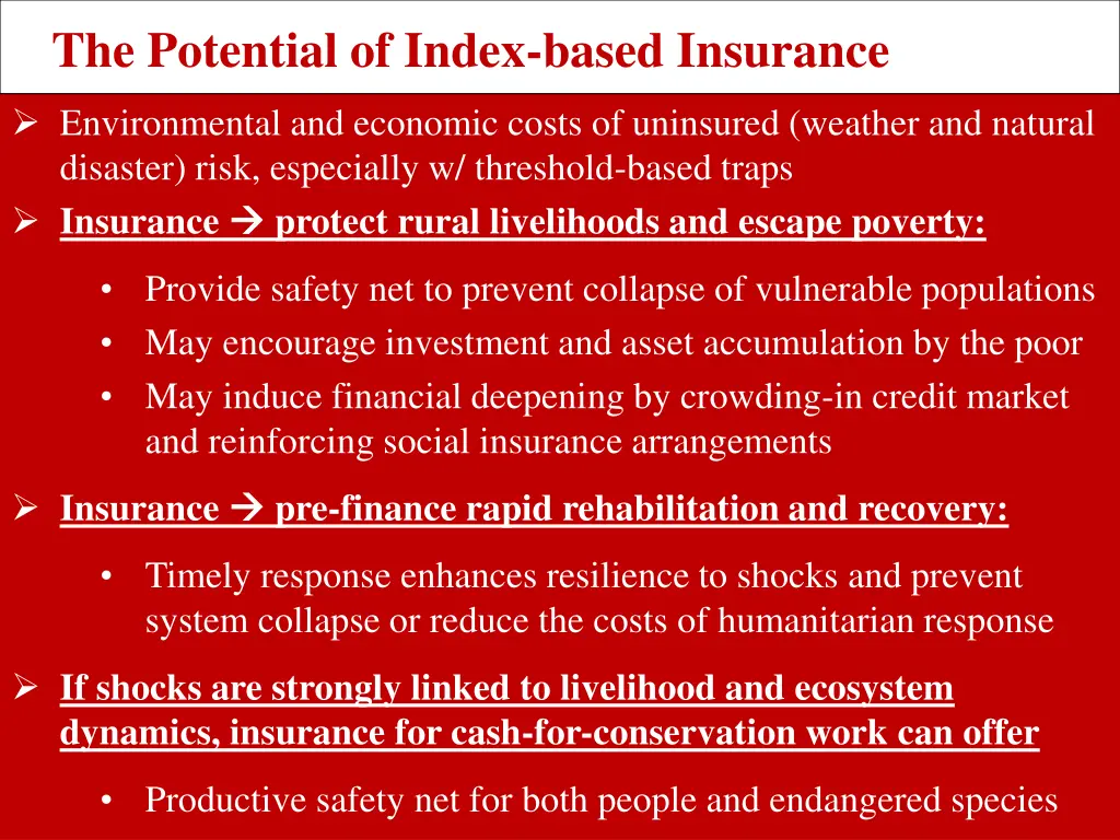 the potential of index based insurance