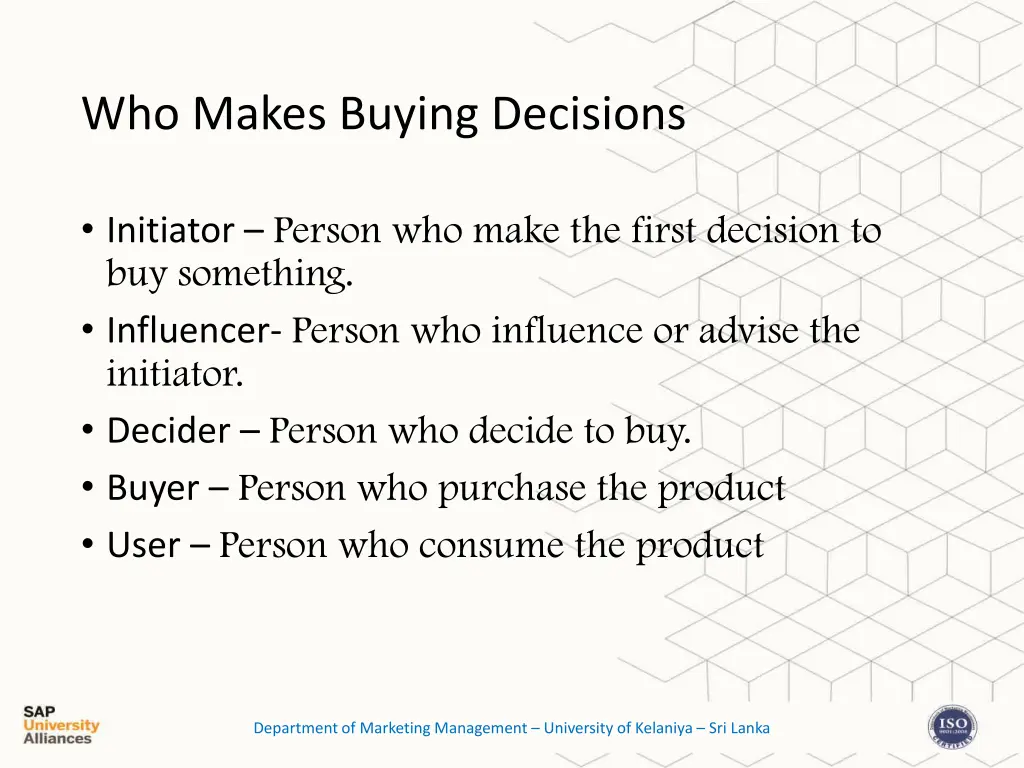 who makes buying decisions