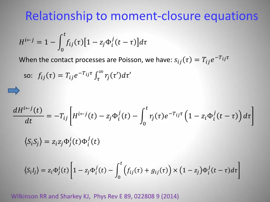 relationship to moment closure equations