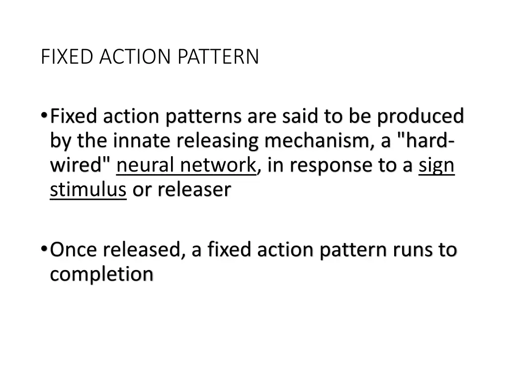 fixed action pattern