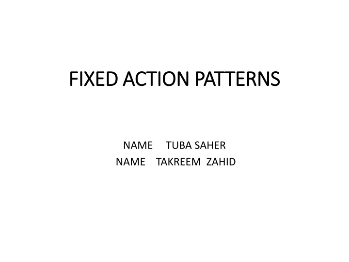 fixed action patterns fixed action patterns