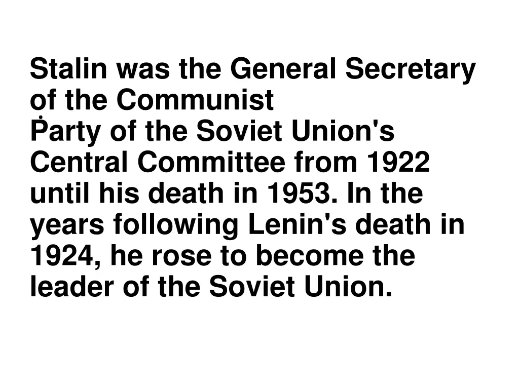 stalin was the general secretary of the communist