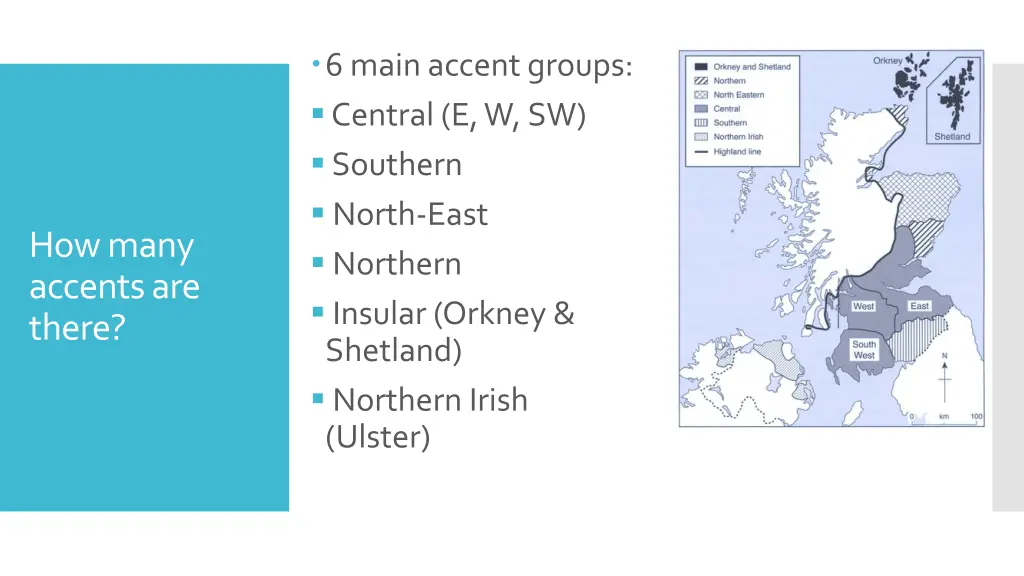 6 main accent groups central e w sw southern