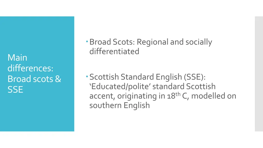 broad scots regional and socially differentiated