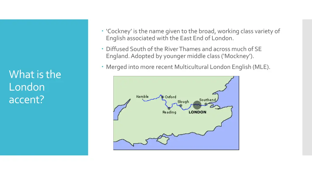 cockney is the name given to the broad working