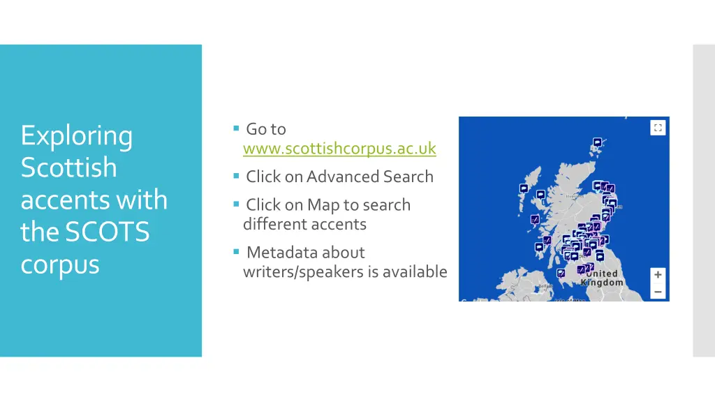 go to www scottishcorpus ac uk click on advanced