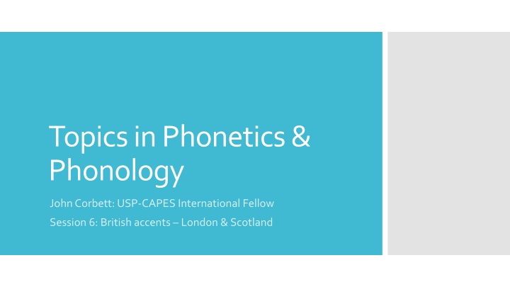 topics in phonetics phonology