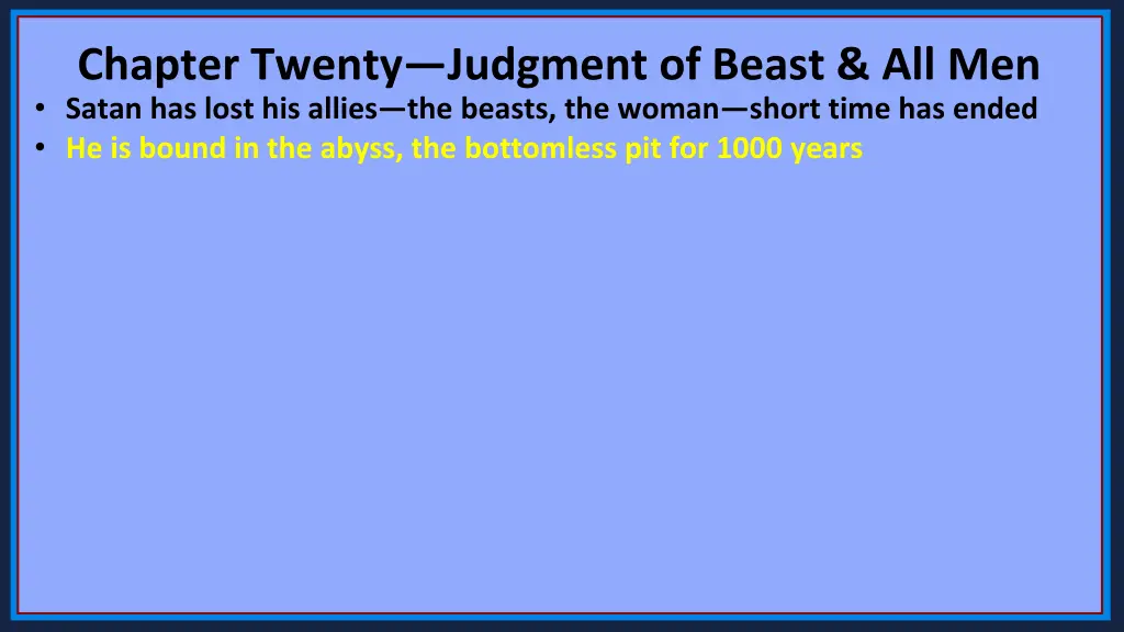 chapter twenty judgment of beast all men satan 1