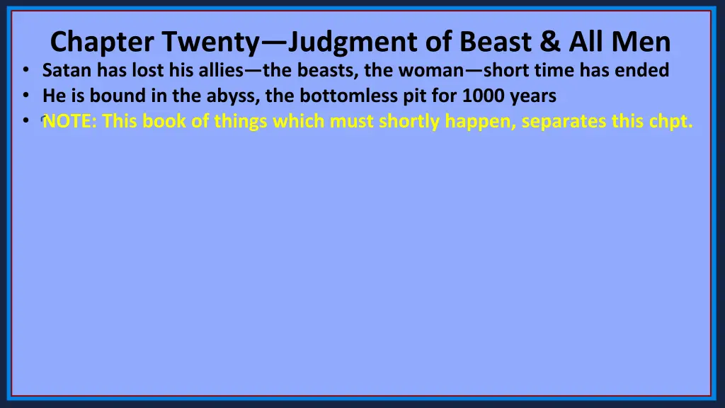 chapter twenty judgment of beast all men satan 2